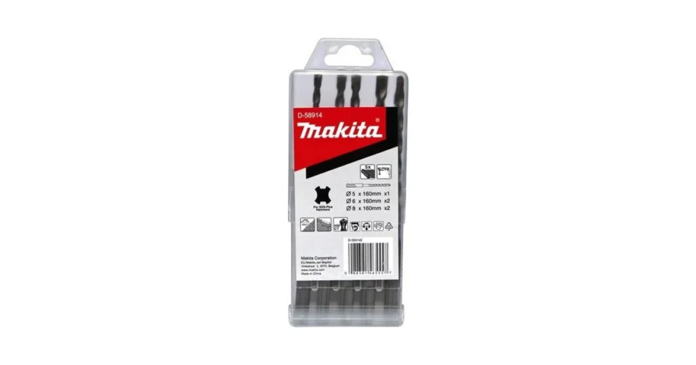 Značkový MAKITA sada vrtáků SDS-Plus 5;6;8x100/160 mm, 5 ks D-58914