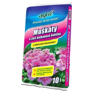AGRO Substrát pro muškáty a jiné balkónové květiny 10 L Bezpečná Platba