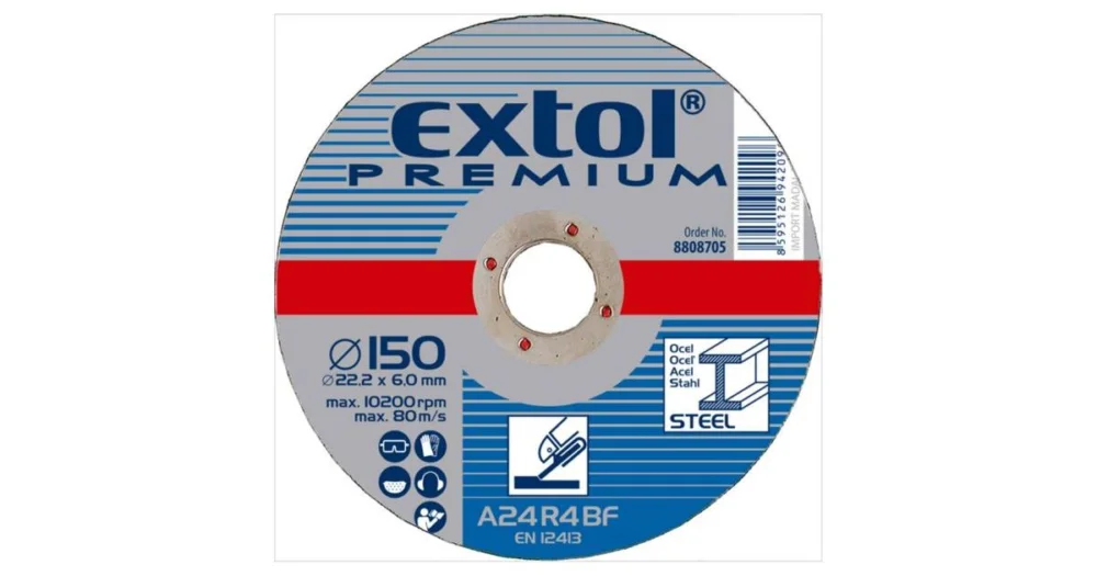 Akce EXTOL kotouč brusný na ocel, průměr 150 x 6,0 x 22,2 mm 8808705