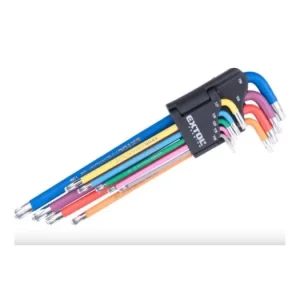 Akce EXTOL L-klíče TORX prodloužené barevné, sada 9ks, s kuličkou, T10-50, S2, FORTUM 8819416