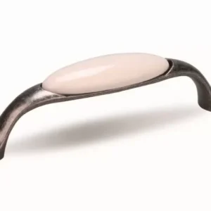 44021 úchytka rozteč 96mm starostříbro porcelán Ověřený
