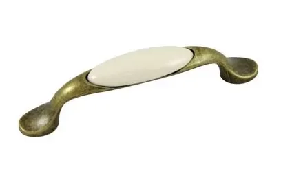 44022 úchytka rozteč 96mm staromosaz porcelán Víkendová Akce