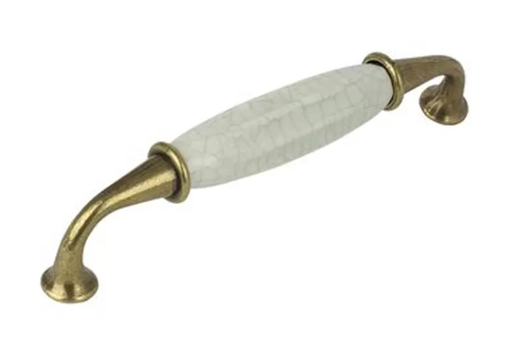 44099 úchytka rozteč 128mm staromosaz porcelán Značkový