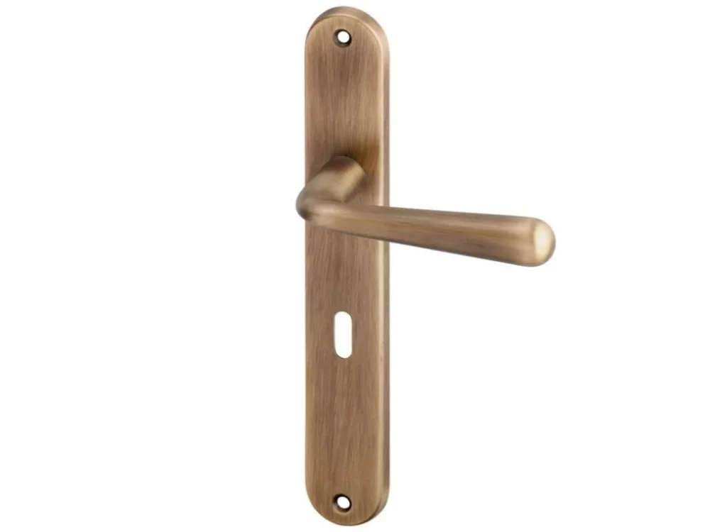 Autentický Dveřní klika CHARLIE bronz - oválné štítové kování 90 mm