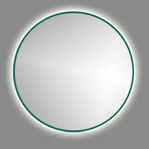 Zrcadlo RoundLine backlight - zelený matný rám, s LED osvětlením Oblíbený