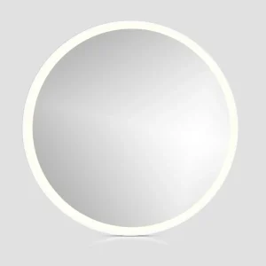 Zrcadlo RoundLine premium - bílý matný rám, s LED osvětlením Sleva