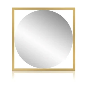 Zrcadlo QuadroLine - zlatý hliníkový rám, 635x635 mm Časově Omezené