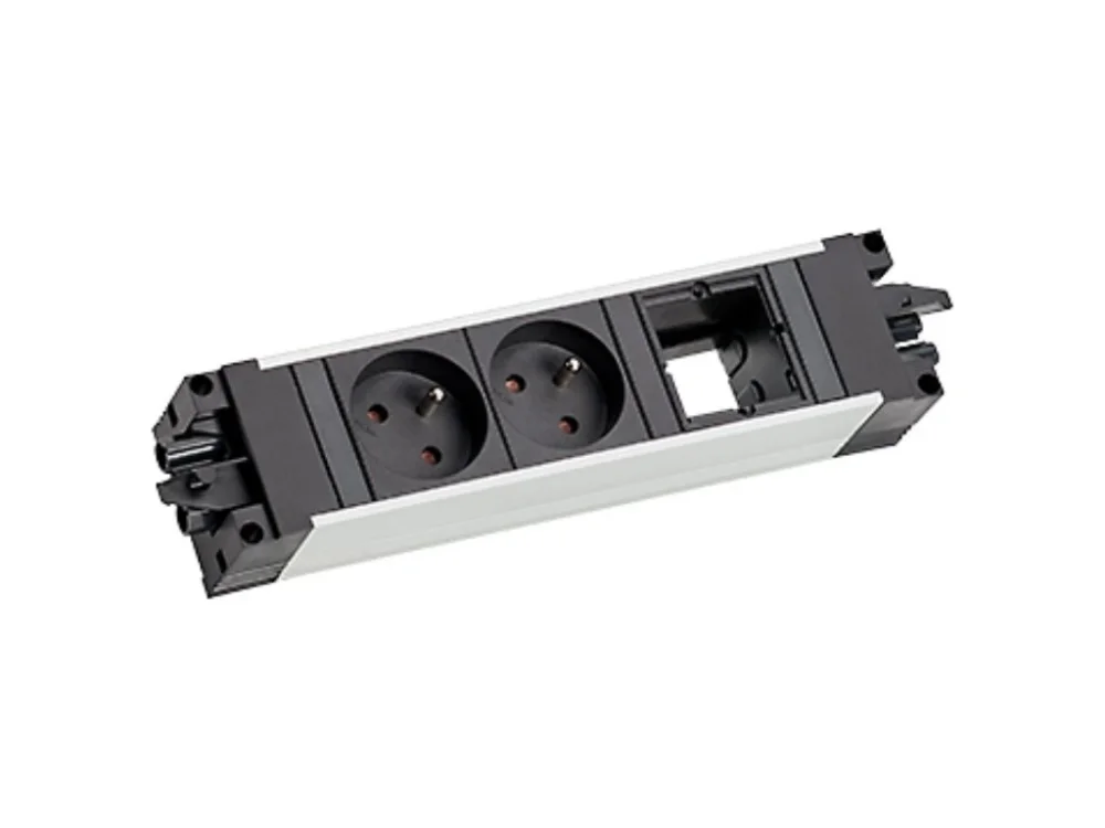 Značkový Zásuvková jednotka STEP ALU 1x uživ. modul, 2x 230V 906.002