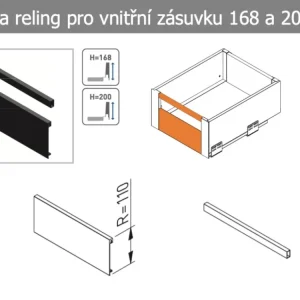 Akce Čelo pro vnitřní zásuvku AXIS PRO 1200 mm ke zkrácení - bílé
