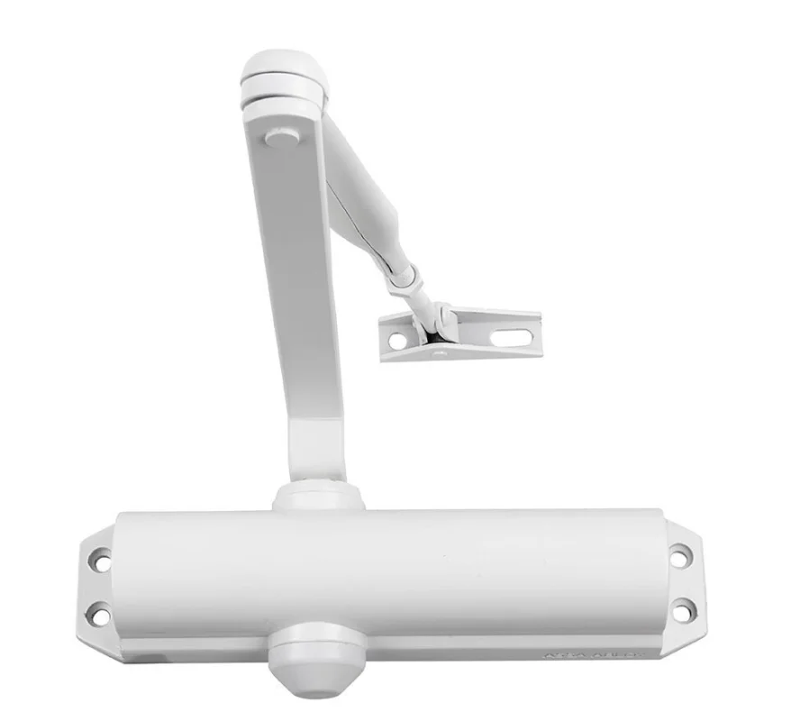 Akce Dveřní zavírač Assa Abloy DC120 set s raménkem Bílá RAL 9016, S aretačním raménkem