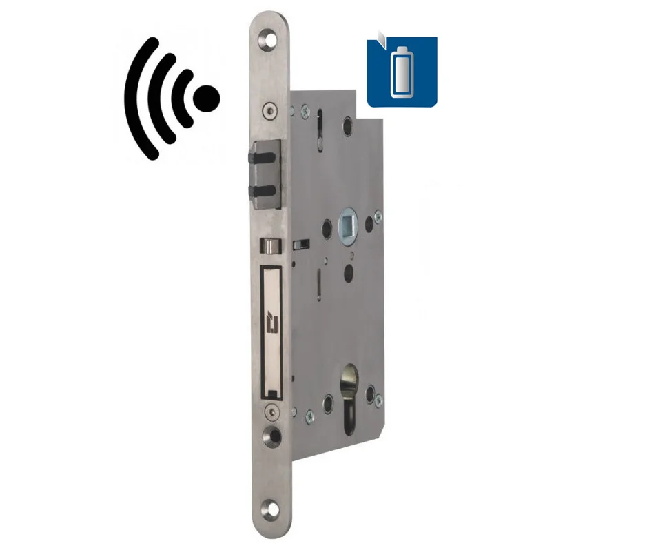 Značkový ÜLOCK-B elektromechanický zámek na baterie Levé ven otevírané, Premium, 65 mm, 20x235x3 mm