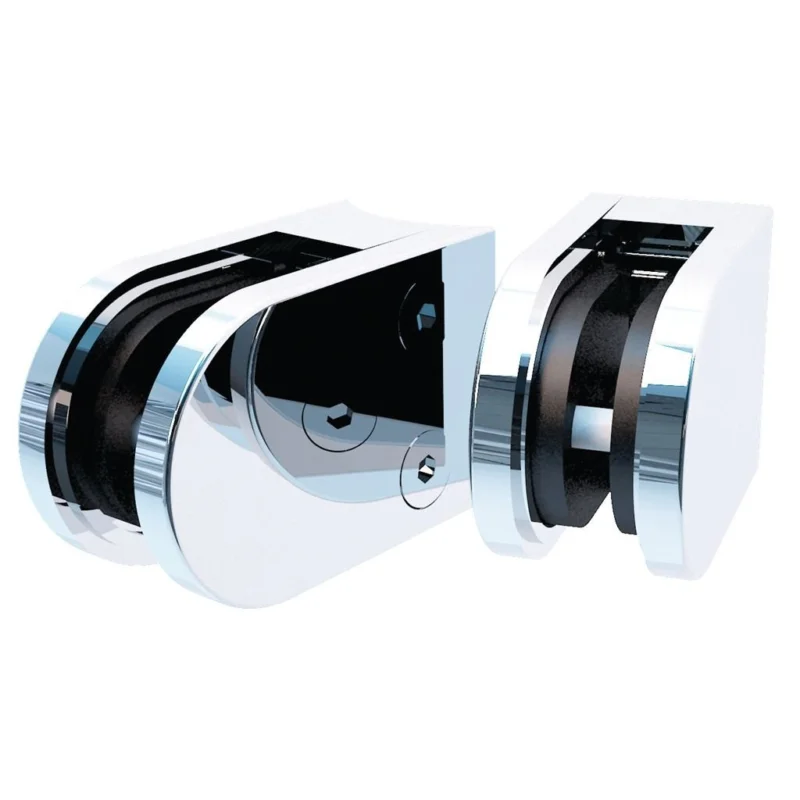 Akce Držák skla AbP typ 4 "polished", 45x63 mm, nerez leštěná 12,76 mm, Kulatý průměr 42,4 mm