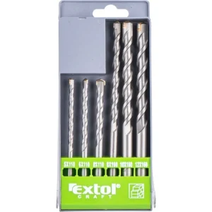 Zlevněný vrtáky příklepové do betonu, sada 6ks, O 5-12mm, SK
