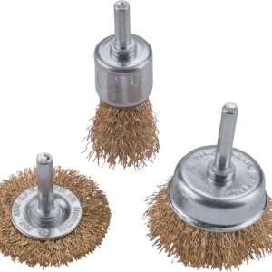 Značkový kartáče pomosazené, sada 3ks, stopka 6mm
