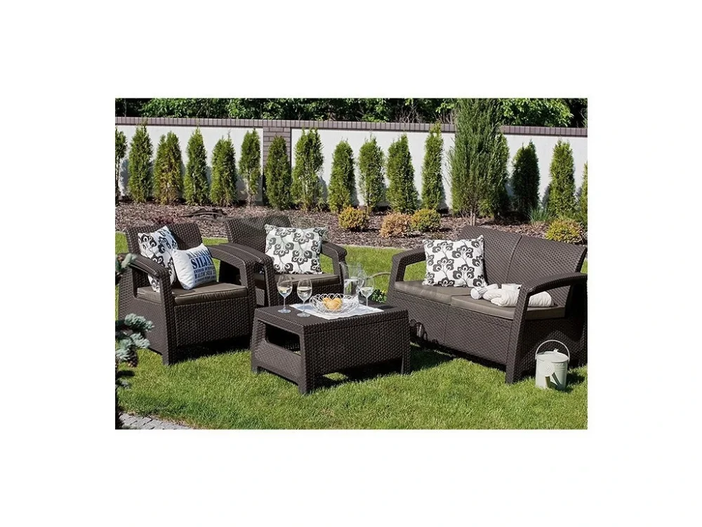 ZAHRADNÍ SET ALLIBERT CORFU BROWN Levný