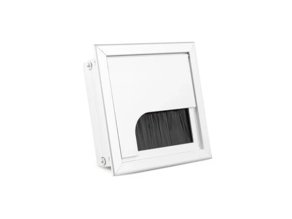 Značkový Kabelová průchodka 80x80mm kov BÍLÁ